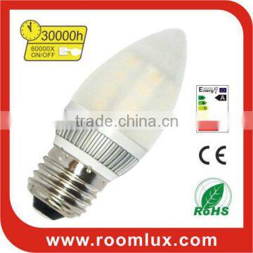 frosted E27/B22/E14 LED candle bulb light 3W Dia37X97mm