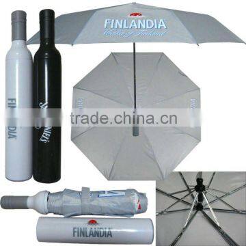 grey 3 folding advertising gift umbrella in bottle