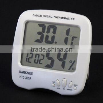 New Smart Large LCD Digital Hygro Thermometer Temperature Humidity Time MAX MIN Clock Calendar Alarm Meter BJ-303A Wholesale