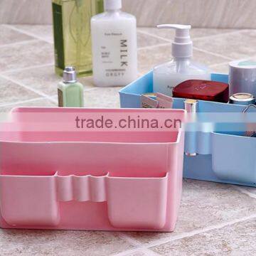 Desktop storage boxes small fresh solid color plastic cosmetic storage box