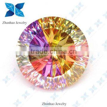 rough diamonds multi color round cubic zirconia stone for jewelry