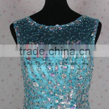 Gorgeous Handmade Beaded Sleeveless Sexy Long Dubai Designers Wholesale Evening Dress photo-6
