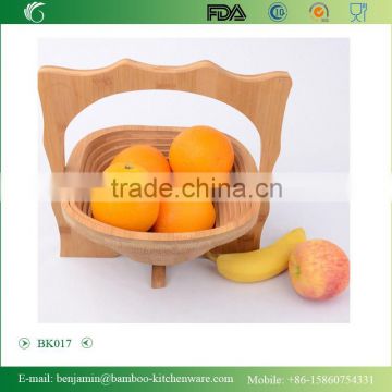 Totally Bamboo Hot Sale Folding Bamboo Basket For Food&Fruit