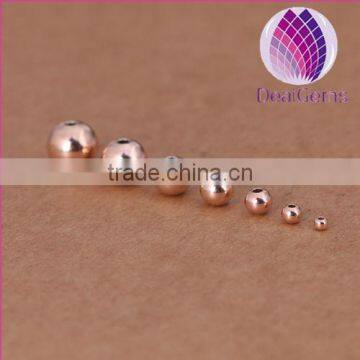 6mm solid 925 silver rose gold plated round spacer beads