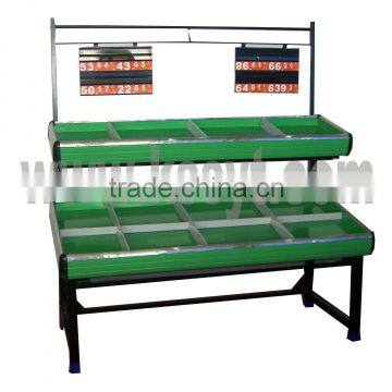 vegetable and fruit display shelf