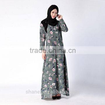 New Arrival Floral Muslim Women Abayas Islamic Clothing photo-2