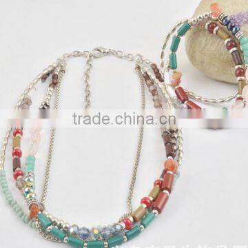 New designs beads jewelry handwork multi-layer mixed color beads sets deluxe bead set