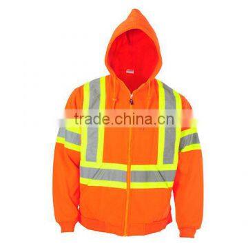 orange hi vis polar fleece safety hoodies