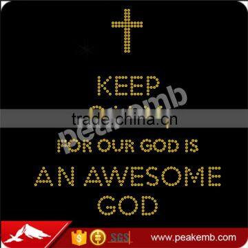 Iron On Gold Sequin Keep Calm For Our God Is An Awesome God Heat Transfers