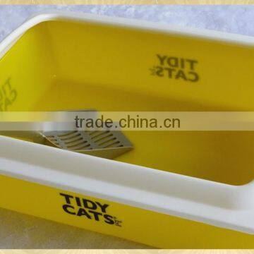 Pet products yellow plastic cat sand toilet basin set