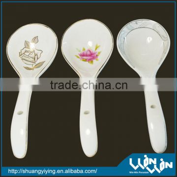 Applique design porcelain tasting spoons wws130008