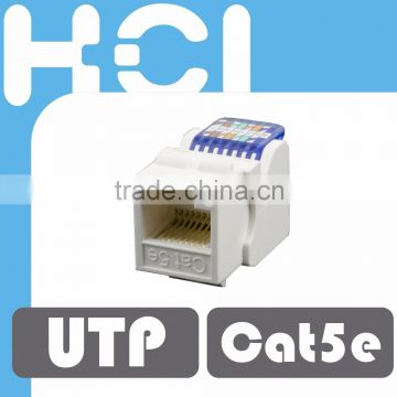 Toolless RJ45 Cat5e UTP 90Degree Modular Keystone Jack