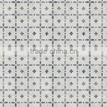 Bianco Carrara White Water jet marble mosaic floor tile