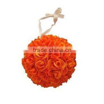 Rose Kissing Ball in orange/Kissing Ball /Rose Kissing Ball/artificial rose ball/ silk rose ball