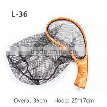 Fly fishing net, wooden handle net for sale