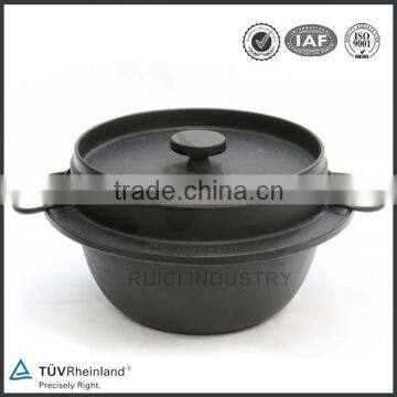 China manufacturer round low porcelain cast iron pot rice cooker