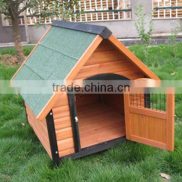 Wooden handmade dog kennel with door DK002M