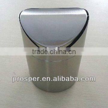 desktop stainless steel push waste bin