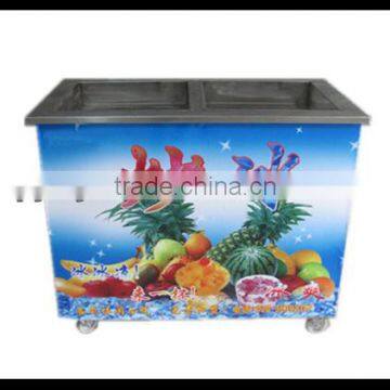 Double control, double square pan fried ice machine hot sale in China Guangzhou