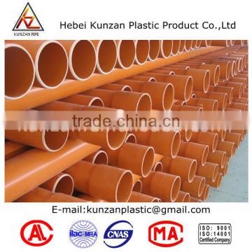 Orange pipe UL approved cable protection plastic PVC pipe