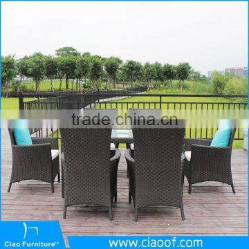 Luxury 6 Seats Outdoor Furniture Rattan Dining Set / Rattan Garden Furniture photo-4