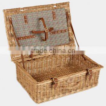 wholesale Cheap empty rectangle Wicker Picnic Basket box