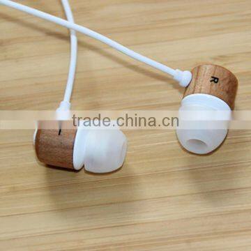 Cherry Wood-ear Remote Control Headphones Wire (white),Cherry Wood Earphone photo-3