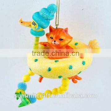 Polyresin Cat Figurine Christmas Tree Ornament photo-2