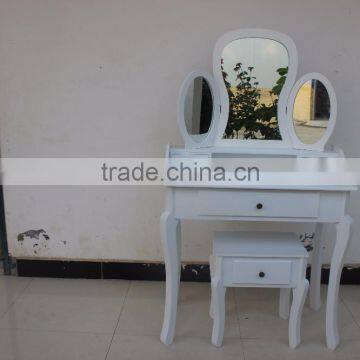 modern design dressing table with mirror and stool/ make-up table with mirror and stool