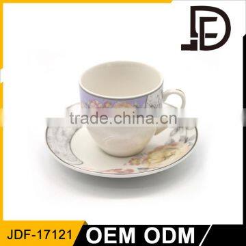 Wholesale bone china cup set / white customizable exotic ceramic tea cups