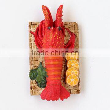 Custom Design 3D Resin Seafood Delicious Lobster Shaped Fridge Magnet photo-2
