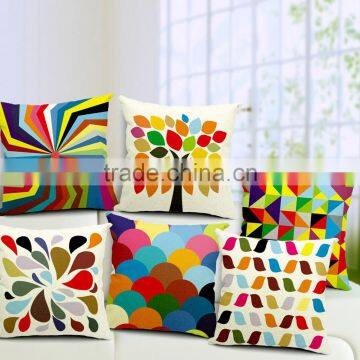 geometric pattern linen throw pillow