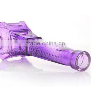 Gradient Color Eiffel Tower Purple Glass Vase for Home Decoration photo-2