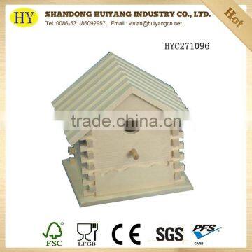 FSC Unfinished Wood Carved Bird House Wholesale