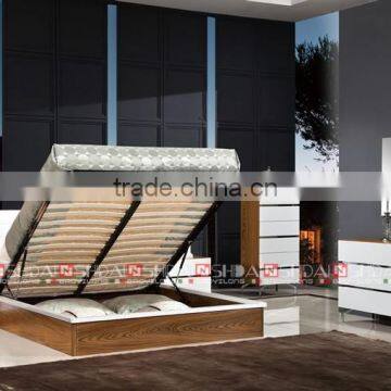 2016 New Arrival Modern Lift up Storage Bed Design and Cabinet Sets With Metal Legs photo-5