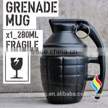 Creative Ceramic Grenades Shaped Coffee Mug With Lid photo-2