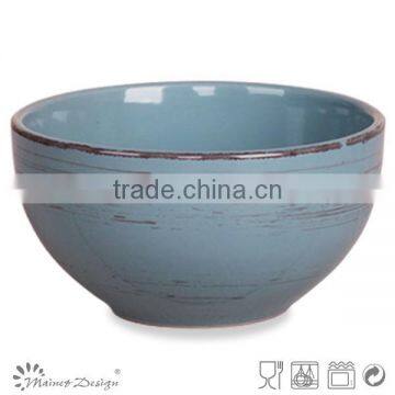 glossy color round shape cereal bowl with antique design