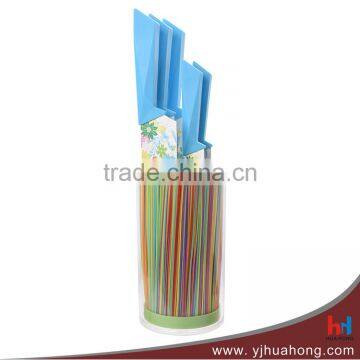 6pcs Kitchen Knife Set With White Color Blade and Weave Style Handle photo-5