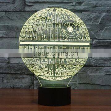 3D Death Star LED Night 7 Color Change Touch Switch Table Desk Lamp Light photo-4