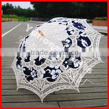 Anji Umbrella Factory 100% Cotton Handmade Wooden Stick Lace Parasol photo-4