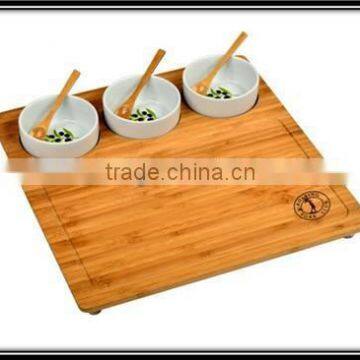 OEM bamboo rectangle dinner tray for breakfast