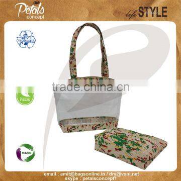 See Through PVC/ PP Laminated Juco Bag With Pouch photo-3