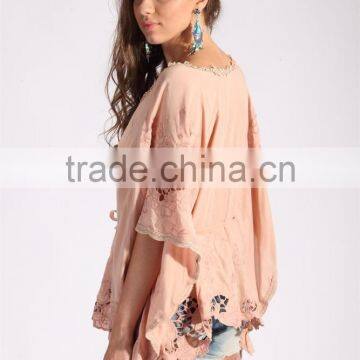 ladies' comfortable embroidery loose tops
