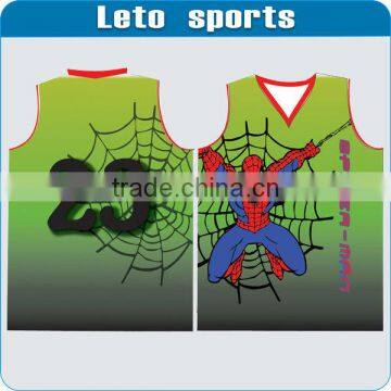 custom sublimation spiderman running vest drifit breathable