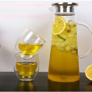 Water Bottle Wholesale Glass Bottle Wholesale Water Jug Glass Decanter Glass Bottle for Kitchen Resturant and Hotel photo-2