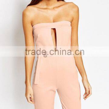 2015 Fashionable Hot Sale OEM Customized Plunge Catsuit With Metal Bar Detail photo-3