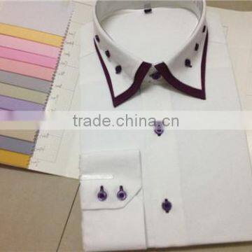 Mens white dress shirts new design high collar fashion design shirts