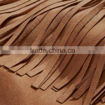 HAODUOYI Women Brown Suede Inclined Zipper Tassel Back Jacket Coat for Wholesale photo-5