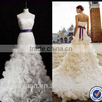 sexy sleeveless ball gown purple sash designer bridal dress patterns