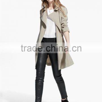 Ladies Black Faux Leather Leggings Slim Fit High-waist Leather Trousers photo-3